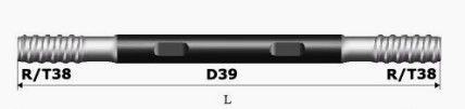 D39 Dia 39mm Hdd কোর ড্রিল বিট এক্সটেনশন রড 1220mm ISO9001